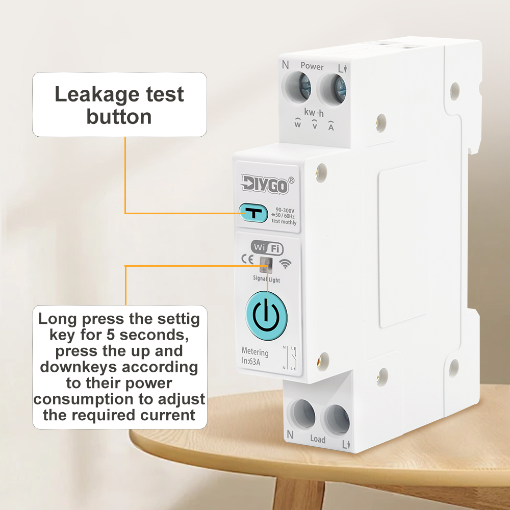 63A 1P+N WiFi Smart MCB Energy - Tuya Smart 评论和价格