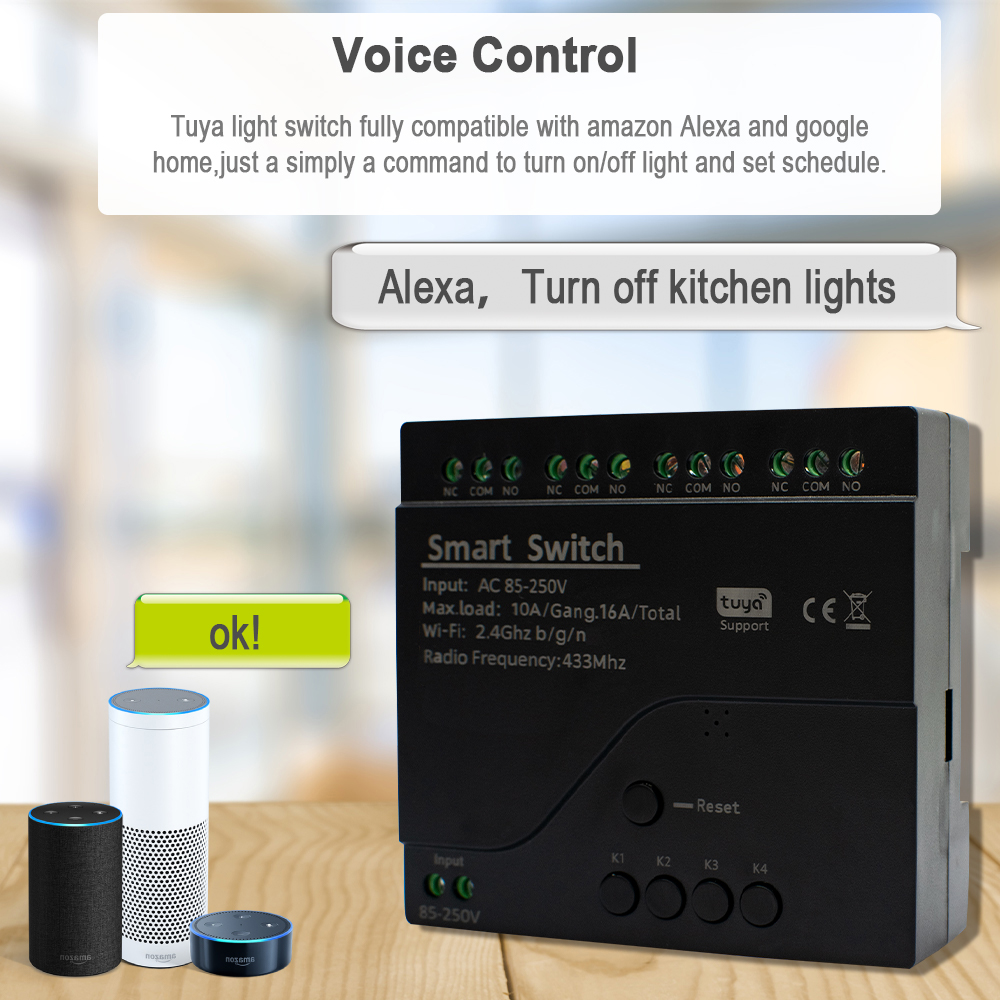 Tuya WIFI 4 Channel Smart Swit - Tuya 4 Channel 评论和价格