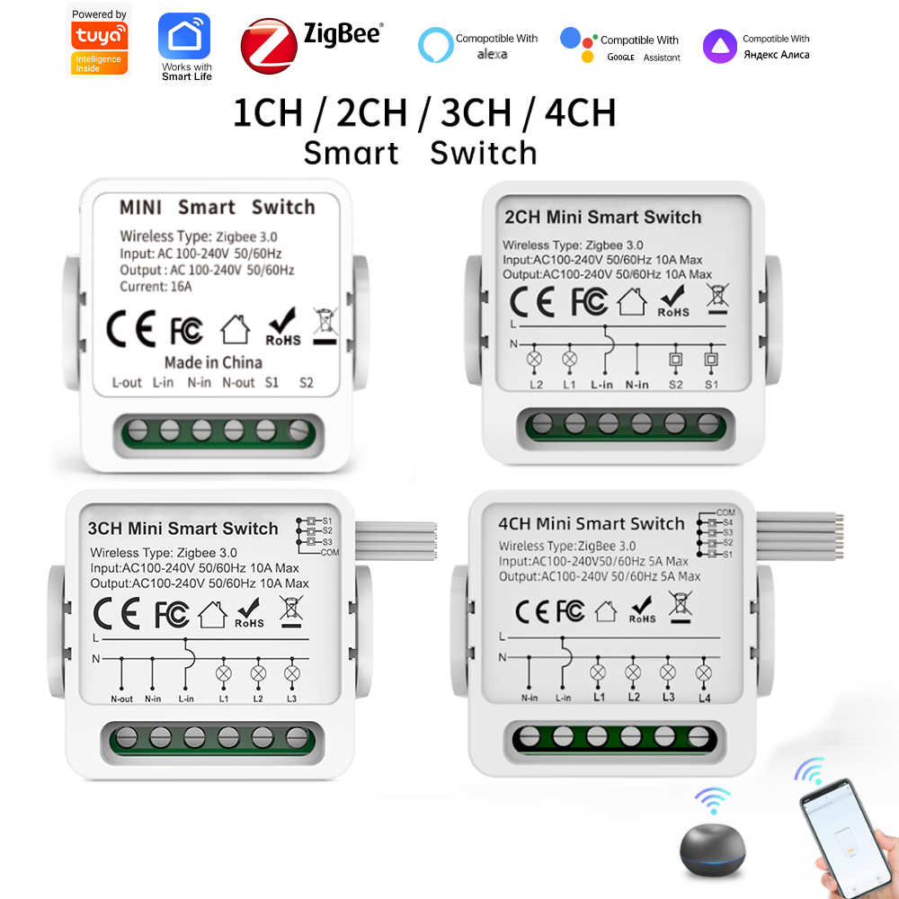 Tuya Zigbee 3.0 Smart Switch 1 - Tuya 4 Channel 评论和价格