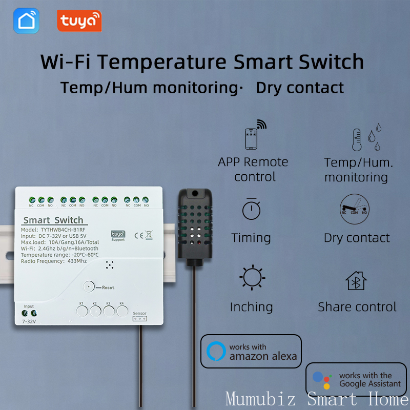 Tuya Smart 7-32V WiFi 4 Channe - Tuya 4 Channel 评论和价格