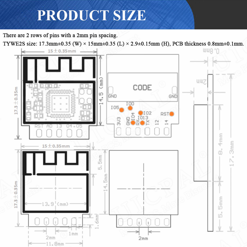 ESP-02S Serial Wireless 2.4G W - Smart Home Module Iot 评论和价格